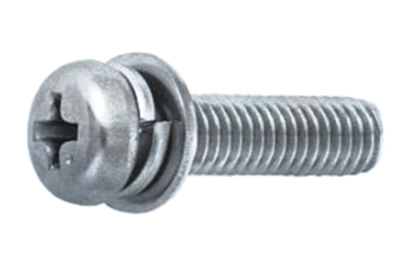 鉄(+) ナベ頭セムス小ねじ I＝4 (バネ座+ISO小形平座 組込)